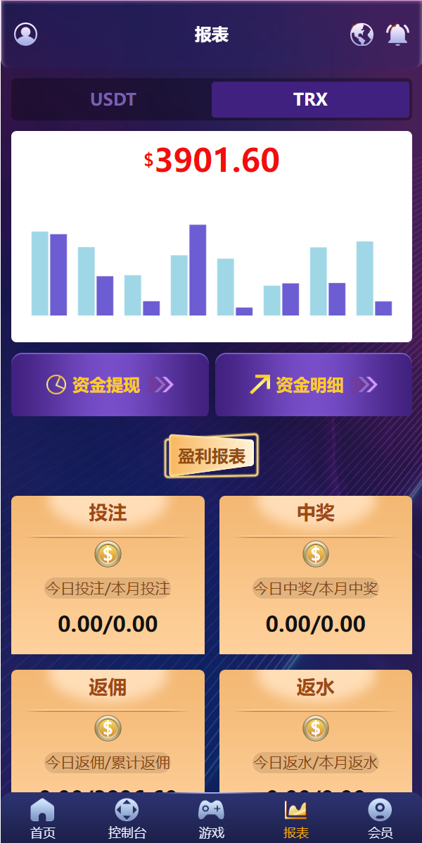 亲测精品/A269新版多语言UI | USDT/TRX哈希竞彩平台 | 支持USDT兑换与区块链哈希值游戏 | 前端HTML