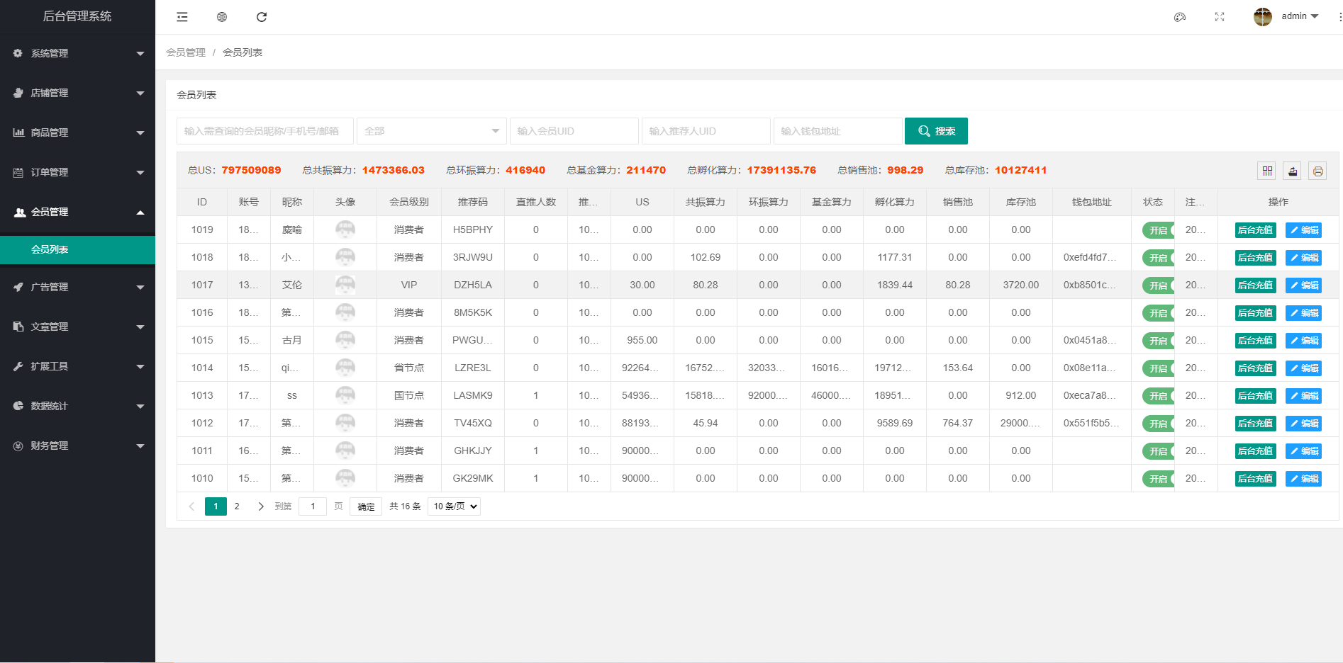 亲测精品/A182US算力商城系统开发 | USDT充值+购物返利模式