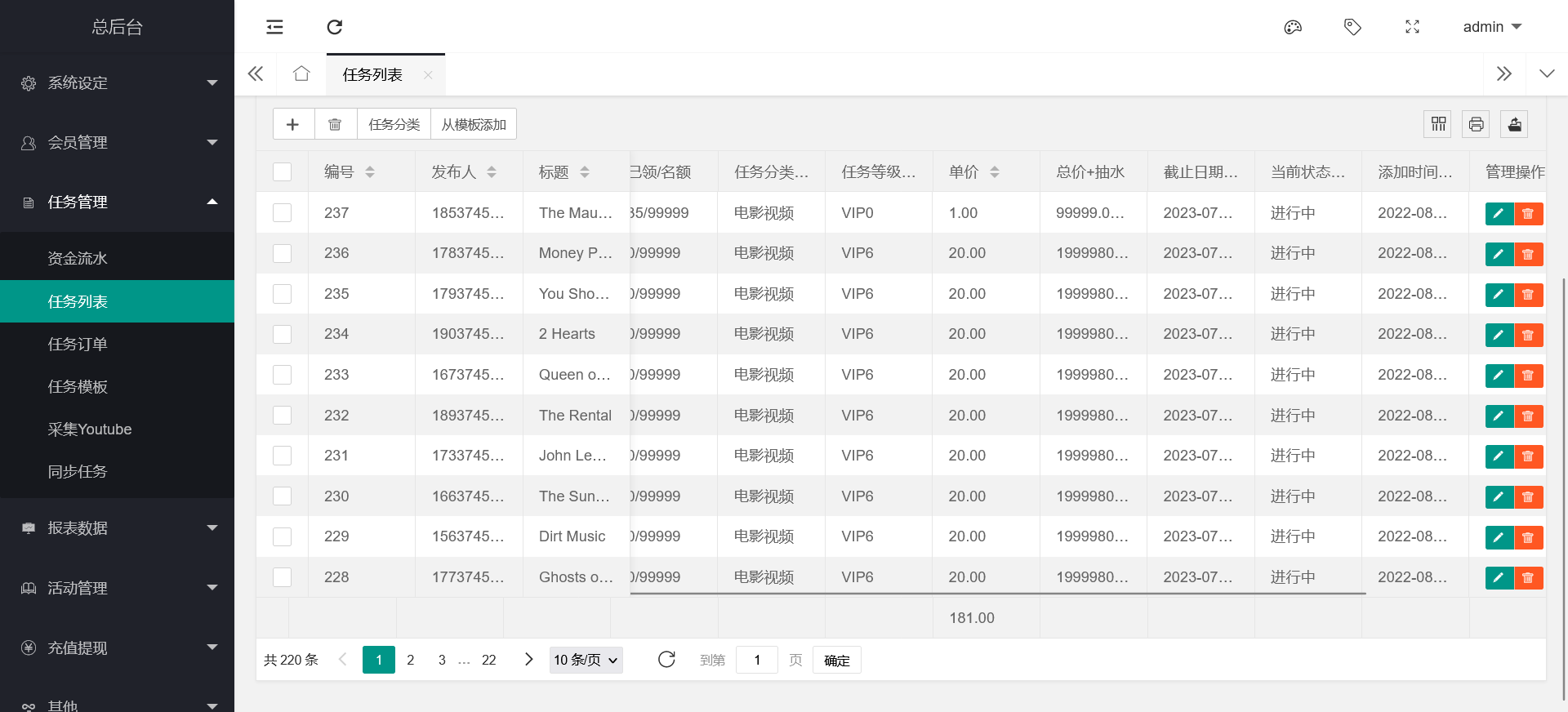 亲测精品/十国语言电影投资理财刷单系统/理财分红源码