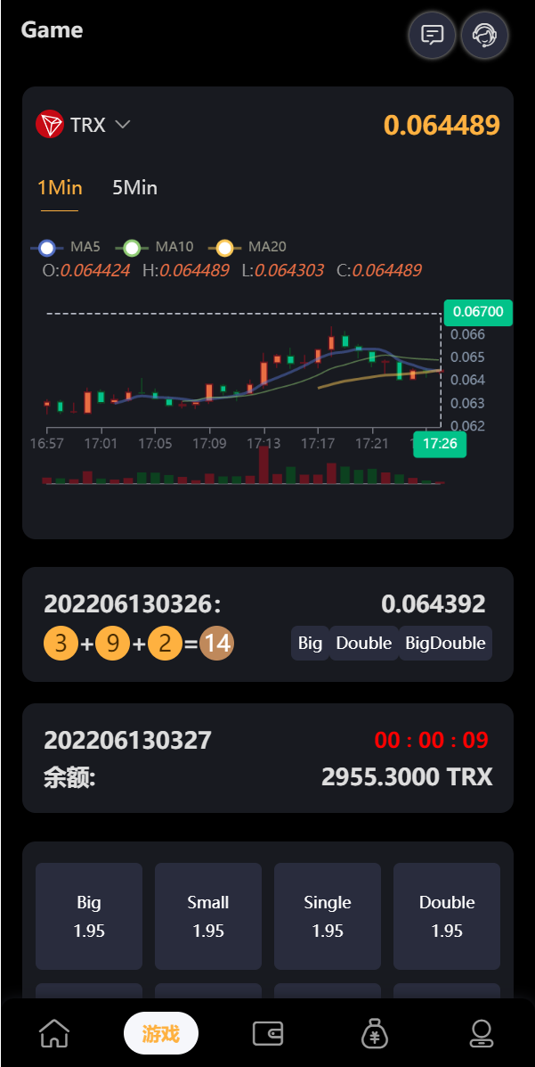 亲测精品/A267全新多语言区块链TRX/USDT投注竞猜游戏平台 – 充值自动到账，支持手动/自动开奖
