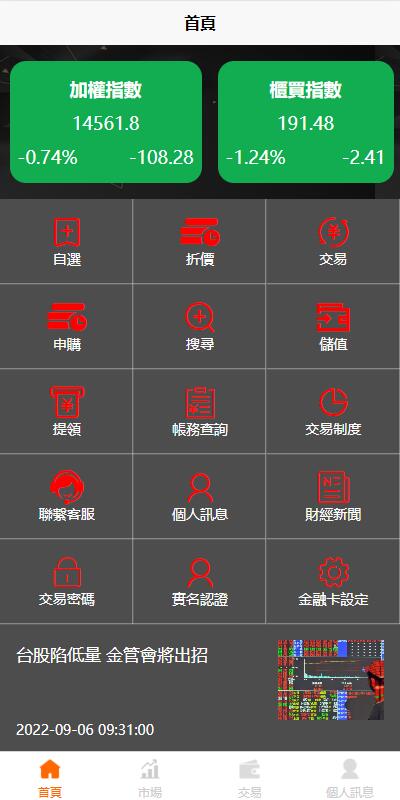 亲测精品/A364黑色版UniApp股票配资系统源码 | 台湾股票交易系统+申购折扣功能源码
