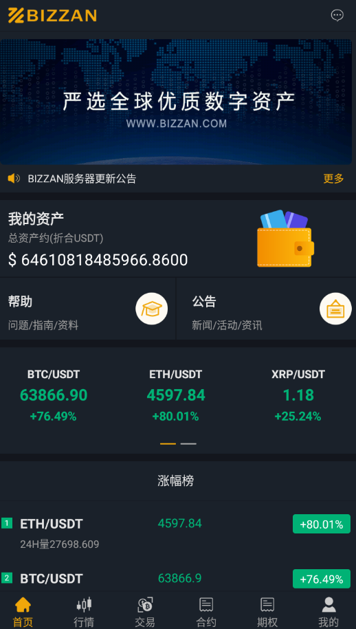 亲测精品/A157【独家完整版】BIZZAN币严系统源码 | 多语言交易所开发 | 支持币币交易、永续合约
