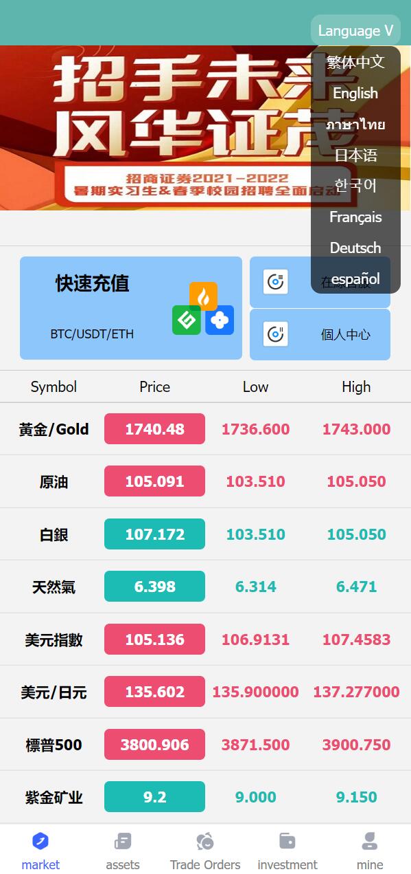 亲测精品/A305全新八国语言微盘系统源码 | 外汇微交易+投资理财系统