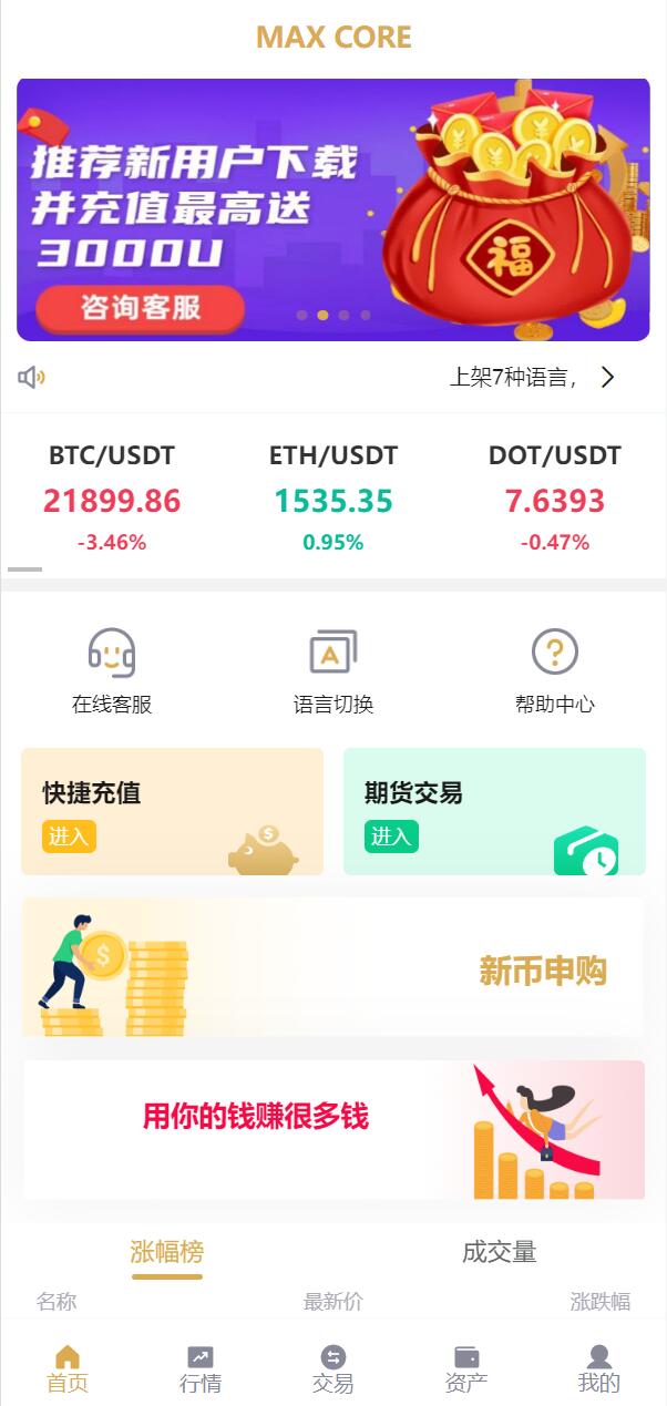 亲测精品/A320多语言区块链交易所 | 支持币币交易、期权合约、质押挖矿与新币申购