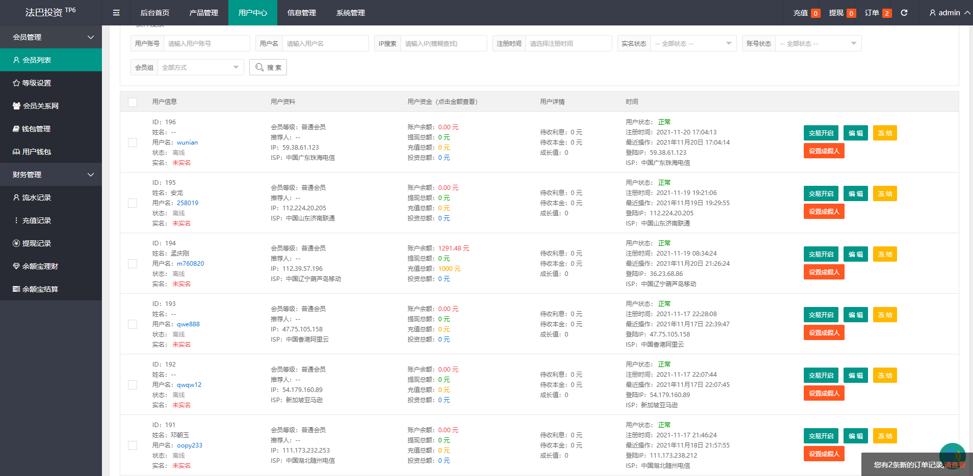 亲测精品/A100出海版理财系统 | 外汇微盘系统 + 余额宝模式 | 支持6国语言