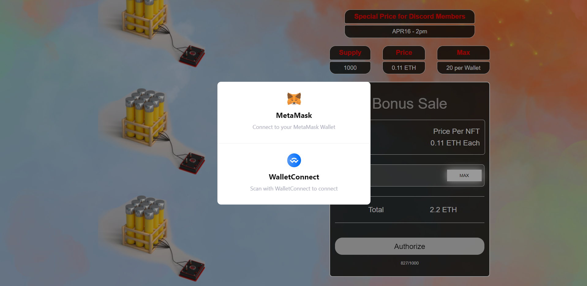 亲测精品/A210全开源DApp NFT铸造模板源码 – 支持小狐狸、TP、ImToken钱包接入，自适应移动端PC端